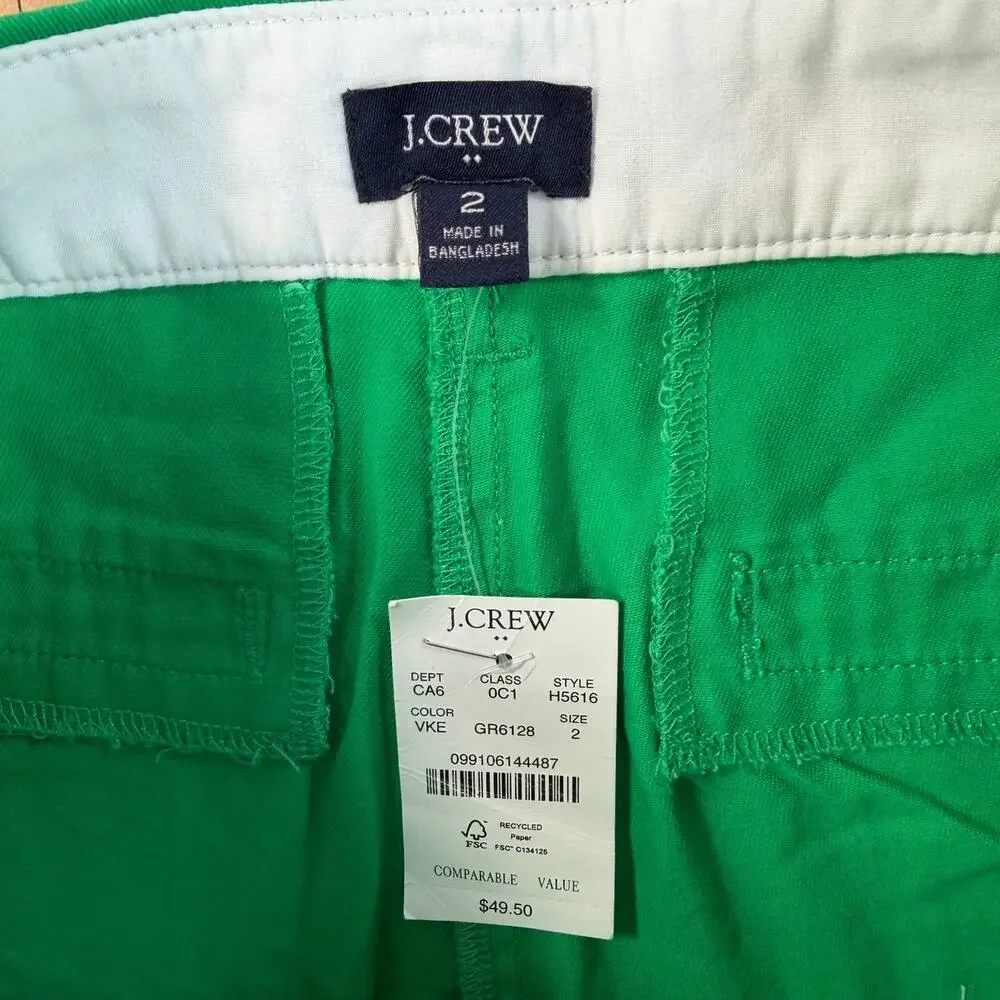 J.Crew Women's Size 2 Green Chino Shorts 3.5